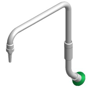 Svanehals 45 gr. fremspring 250 mm, svingbar.