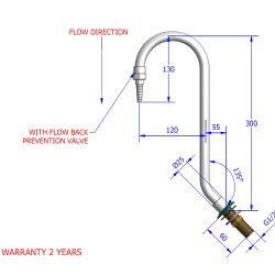 Svanehals 45 gr. fremspring 120 mm