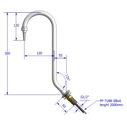 Svanehals 45 gr. fremspring 120 mm
