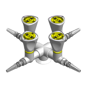 Brandgas Bord 4-dobbelt m/ lynkob., G