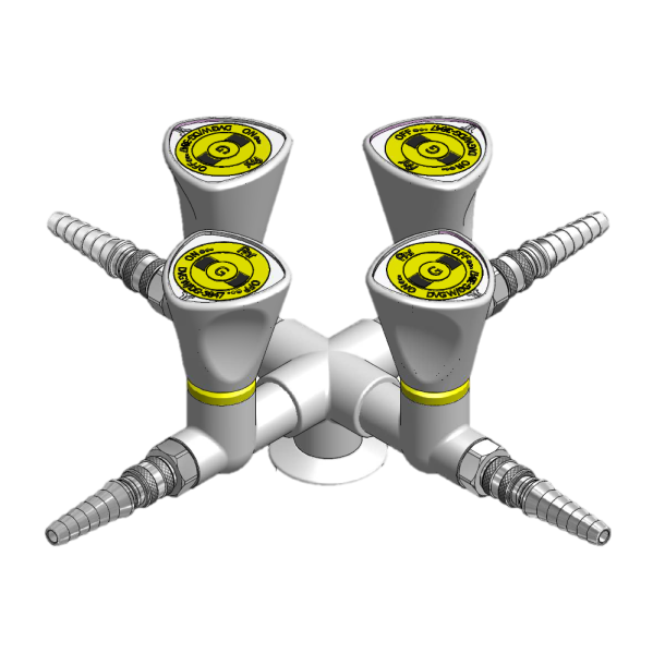 Brandgas Bord 4-dobbelt m/ lynkob., G
