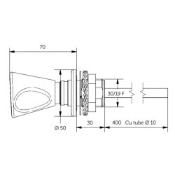 Sarg ventil med 10 cu rr, brandgas (G)