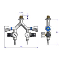 Nedhngt, dobbelt, regulator, trykluft