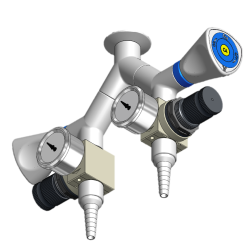 Nedhngt, dobbelt, regulator, trykluft