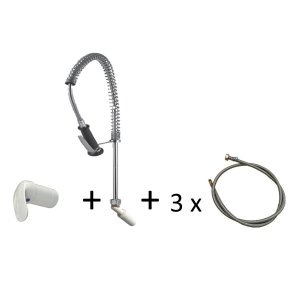 Sargventil koldt og varmt vand, bruser med beslag for montage i armaturskinne.