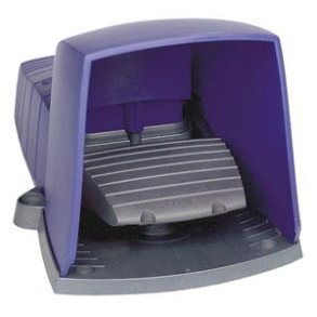 Fodpedal 230VAC,  kunststof bl, med skrm