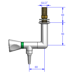 Nedh�ngt WPC 90 gr. 60 mm fremspring