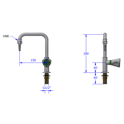 Standhane - WPC, H=200, fast udlbstud, hjre