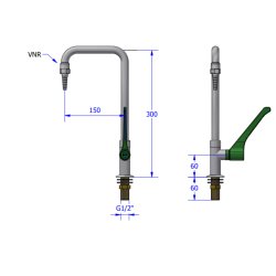 Standhane - albueklle WPC 150 mm