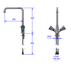 2-greb mixer - svingbegrnsning - perlator WPC/WPH