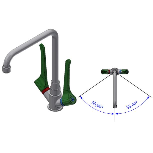 2-greb mixer - albuekller - svingbegrnsning - perlator WPC/WPH