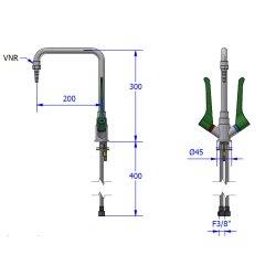 2-greb mixer - albuekller - svingbegrnsning - slangestuds- WPC/WPH