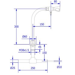 Recirkulerende renvands armatur  bordmonteret 