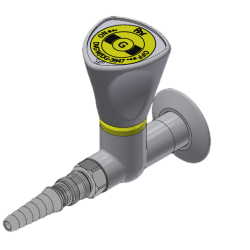 Brandgas, lige m/lynkob. Gevind 6cm