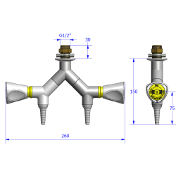 Nedhngt, dobbelt   180gr. brandgas