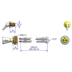 Sarg ventil med slanger, brandgas (G)
