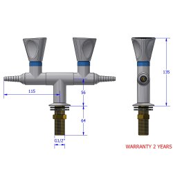 Bord - dobbelt 180 gr. CA, trykluft