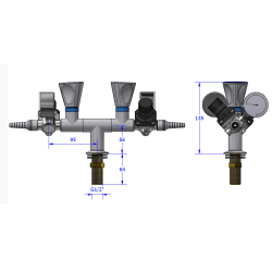 Bord, dobbelt regulator, trykluft