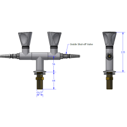 Bord - dobelt 180 gr. V, vakuum med lynkobling