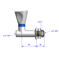  Nedhngt udtag nleventil 5.0 1/4" NPT