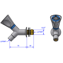 Vg udtag 45 gr. nleventil 5.0 1/4" NPT