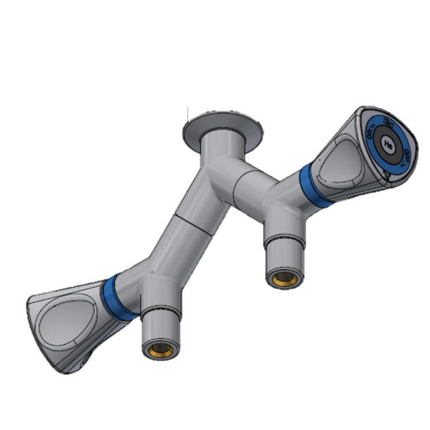 Nedhngt dobbelt udtag nleventil 5.0 1/4" NPT