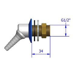 Udlbstud 45 gr.,  trykluft, CA