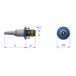Udlbstud lige,  trykluft, CA