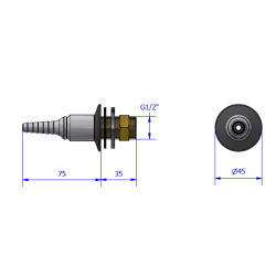 Udlbstud lige,  vakuum, V