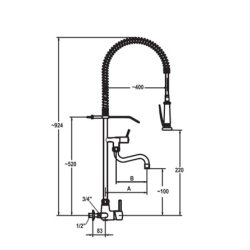 Et- grebs vg bruser med udlbstud, 270 mm