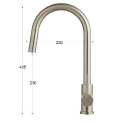 Rustfri mixer med udtrksslange