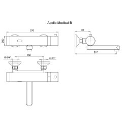 Berringsfri armatur, tempereret vand,  model Apollo Medical