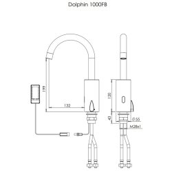 Berringsfri armatur, tempereret vand, model Dolphin 1000 F