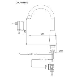 Berringsfri armatur, forblandet eller koldt vand, model Dolphin  F