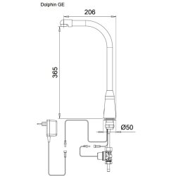 Berringsfri armatur, forblandet eller koldt vand, model Dolphin  G