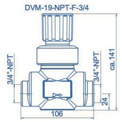 Membran afsprringsventil, 6.0 gas 3/4" NPTF