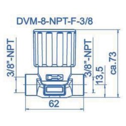 Membran afsprringsventil, 6.0 gas 3/8" NPTF