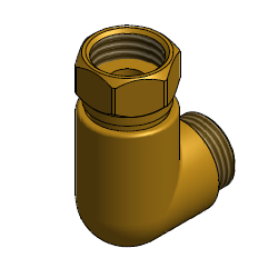 1/2" messing vinkel med 1/2" svivel omlber.