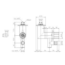 Nedhngt udtag med nleventil