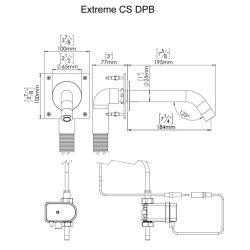Forkromet, berringsfri armatur, forblandet vand, model Extreme CS DP