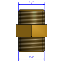 1/2" messing bryst nippel