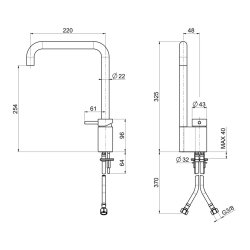 Rustfri 1-grebsmixer Ottavo