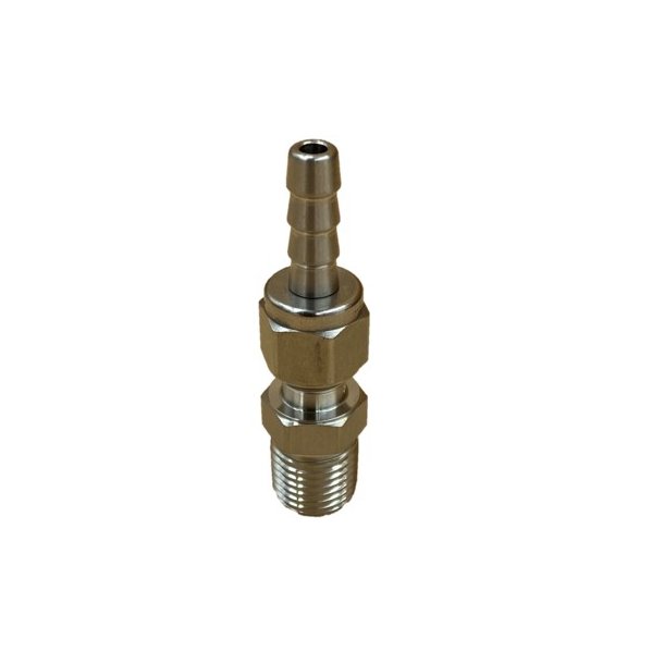 Slangestuds 1/4NPT, rustfri 6 med omlber