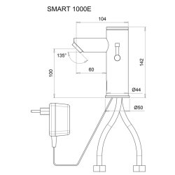 Berringsfri armatur, tempereret vand,  model Smart 1000