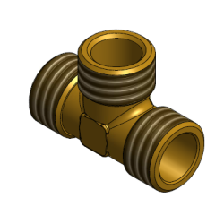 1/2" messing nippel tee