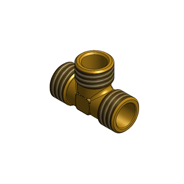 1/2" messing nippel tee